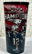 New England Patriots Champions Plastic Travel Mug NFL Brady Moss Whirley Cup - £13.26 GBP