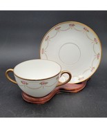 Antique c1900-1914 Bernardaud & Co Limoges Flat Bouillon Cup & Saucer BER126 - $19.79