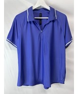 Mondetta 1/4 Zip  Short Sleeve Women&#39;s Athletic Polo Shirt Purple &amp; White L - $20.31 CAD
