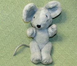 Vintage 10&quot; Jointed Gray Mouse Plush Stuffed Animal Felted Tail Paws Whiskers - £10.61 GBP