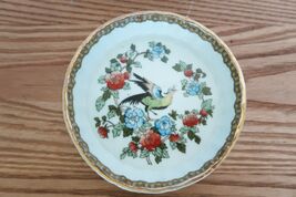 Lovely vintage round ceramic floral pheasant bird design trinket dish - $24.99