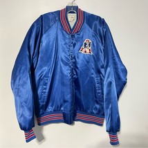 Vintage 1980&#39;s New England Patriots Chalk Line Satin Bomber Jacket Blue ... - £120.61 GBP