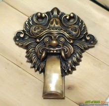 Solid Brass Ancient Balinese Barong Creature Detailed Door Knocker - 5.5... - $40.00