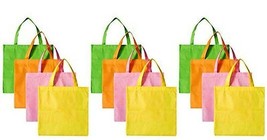 Dozen 15&quot;X16.5&quot; Assorted Neon Colors Fabric Tote Bags Item # JA-TOT15 Free Ship - £7.31 GBP