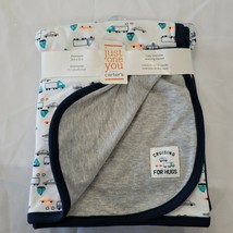 NWT Carters Just One You Cruising For Hugs Grey White Car Truck Baby Blanket - £45.89 GBP