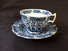 Antigüedad Chino Porcelana Taza Y Saucer. Azul Sealmark - £52.21 GBP