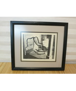 Black &amp; White Rocking Chair Porch Print Wood Frame 13 in. x 11.5 in. - $127.74 CAD
