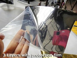 High stretchable mirror silver Chrome Mirror flexible Vinyl Wrap Sheet Roll Film - £49.58 GBP