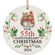 Our 55th Anniversary 2024 Ornament Gift 55 Years Christmas Cute Squirrel Couple - £11.83 GBP