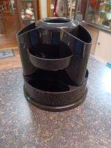 Vintage 90s Black Rotating Desk Art Supply Carousel Caddy Organizer - $24.74