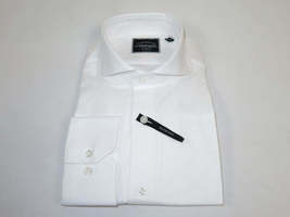Men's Shirt Charles TYRWHITT 100% Cotton Cut-away Collar CHT-21 White Pique image 4