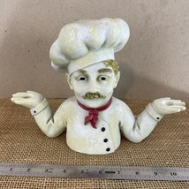 Ceramic Old World Kitchen Décor Cook Baker Figurine Statuette Candlestic... - £61.44 GBP