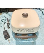 VTG West Bend #72009 Electric Skillet 8x7x12” Black Base-Ivory Lid WORKS - $576.19 MXN