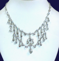 Art Deco Drippy Festoon Open Back Crystal Necklace - $84.55