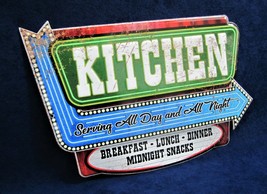 KITCHEN -*US MADE* Die-Cut Embossed Metal Sign - Dining Serving Room Wall Décor - £11.92 GBP