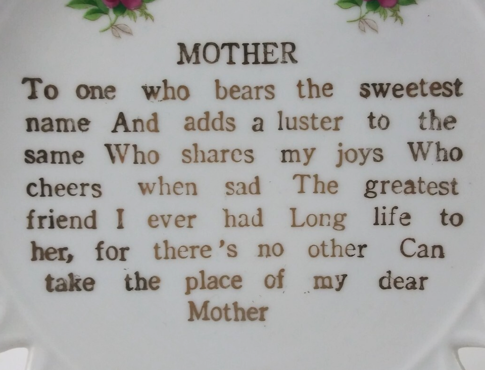 Vintage Norcrest Mother Poem Heart 7" Gold Trim Decorative Plate Japan Item image 2