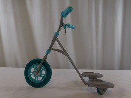 American Girl Sporty Scooter Retired 18&quot; Doll Bike Silver Aqua Blue 2009 - £18.36 GBP
