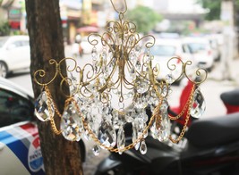 Handmade Mini Chandelier Suncatcher Wind Chimes Window Hanging made by w... - $215.00