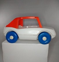 Vintage Little Tikes Car Red White Blue for Toddle Tots Family Made In USA - 10” - £11.55 GBP