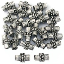 Bali Tube Rope Antique Silver Plated Beads 8.5mm 15 Grams 25Pcs Approx. - £5.40 GBP