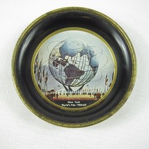Vintage 1964-1965 New York Worlds Fair Unisphere Globe Souvenir Tin Plate Tray - £7.84 GBP
