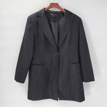 Larry Levine Jacket 14 Black Textured Geometric One Button Front Pockets Office - $36.10