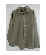 Murano Easy Care Men&#39;s Brown Striped Button Up Dress Shirt Size XL - $20.28 CAD