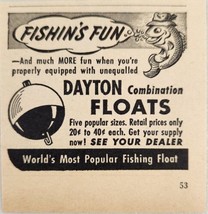 1949 Print Ad Dayton Combination Bobbers Fishing Floats World&#39;s Most Popular - £5.75 GBP