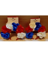 4th Of July Headbands 2ea Red White &amp; Blue Flowers Celebrate It NIB 278D - £9.87 GBP