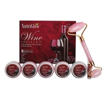 NutriGlow Wine Facial Kit 6 Pic Skin Care Set 250gm + 10ml - £18.60 GBP