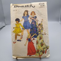 Vintage Sewing PATTERN Butterick 4518, Girls 1977 Dress in Two Lengths, ... - $12.60