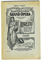 FAUST Libretto  Metropolitan Opera House Grand Opera Fred Rullman 1940&#39;s - £11.71 GBP