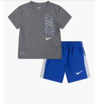 Nike Little Boys Dri-FIT Graphic Tee &amp; Shorts 2 Piece Set Game Royal 3T - £22.34 GBP