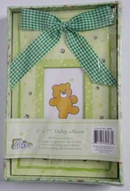 Green Baby Photo Album Holds 40 Photos 5”x7” Newborn Gift Girl Boy Unisex  - £7.86 GBP