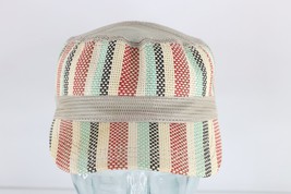 Deadstock Vintage Streetwear Rainbow Straw Weave Adjustable Trucker Hat ... - $44.50