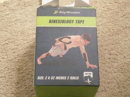 (2) Rolls King Mountain Kinesiology Tape 2 x 32&quot; Black--FREE SHIPPING! - $9.85