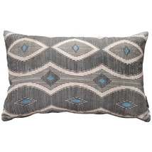 Desmond Blue Diamond Pillow 12x20, Complete with Pillow Insert - £42.28 GBP