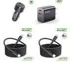 18W Combo Car + Home Charger + 2X USB Type C to C For Motorola Moto G 5G... - $20.74