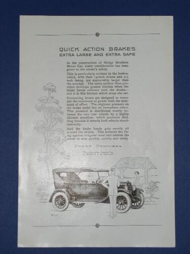 Dodge Car Brakes National Geographic Magazine Ad Vintage 1923 - $14.99