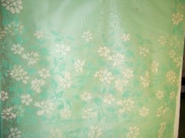 Designer Fabric Sheer Organza Mint &amp; Off Wht Prnt W/ Silver Outline Embroi 5.75y - £63.30 GBP