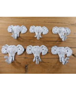 6 Elephant Hooks Coat Hooks Hall Tree Entryway Nursery Room Decor Cast Iron Hat - $36.99
