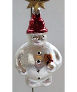 Vtg 1994 Christopher Radko Frosty Cares Glass Christmas Ornament AIDS Aw... - €24,93 EUR