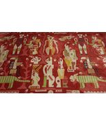 CLARENCE HOUSE ZAMBEZI RED HIGH END AFRICAN LINEN VELVET FABRIC 4.2 YARD... - $742.50