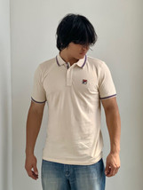 Men’s Fila Cream Burgundy Navy Short Sleeve Polo Shirt NWT - £46.41 GBP