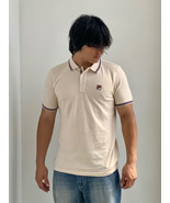 Men’s Fila Cream Burgundy Navy Short Sleeve Polo Shirt NWT - £46.35 GBP