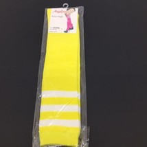 Angelina Women&#39;s Knee High Socks Size 9-11 Bright Yellow with White Stripes  New - £7.79 GBP