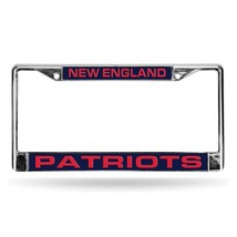 NFL New England Patriots Laser Chrome Acrylic License Plate Frame - £23.42 GBP