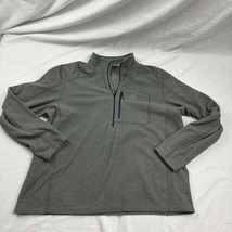 L.L.Bean Mens Fleece Pullover Grey Quarter Zip Long Sleeve XL Regular - £18.99 GBP