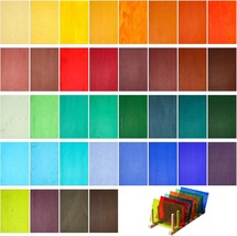 Layhit 36 Sheets Variety Stained Glass Sheets Pack 4 x 6 Inch Cathedral ... - $83.99