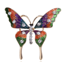 Vintage Look Gold Plated Stunning Butterfly Brooch Suit Coat Broach Pin JJJ15 - £14.26 GBP